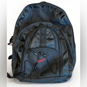 Nike Black Backpack with Red Swoosh Accent
